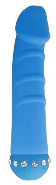 Вибратор SPARKLE SUCCUBI VIBRATING DONG - 14,5 см, цвет: голубой
