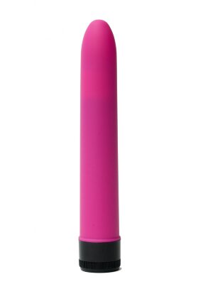 Гладкий вибратор с силиконовым напылением - 17,5 см, цвет: розовый