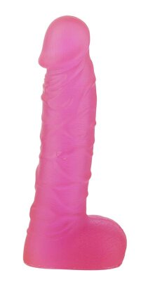 Фаллоимитатор XSKIN 7 PVC DONG TRANSPARENT PINK - 18 см, цвет: розовый