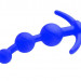 Анальная цепочка из 3 звеньев, цвет: синий - 13 см