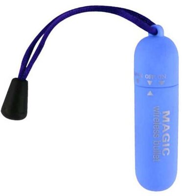 Вибропуля Magic bullet - 7 см, цвет: голубой