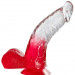 Фаллоимитатор Jelly Joy Fade Out Dong с мошонкой, прозрачным стволом и присоской, цвет: красный - 15,2 см