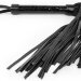 Многохвостовая плеть с круглой гладкой ручкой - 38 см, цвет: черный