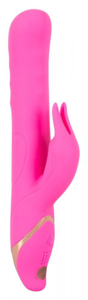 Вибратор Julie Lovetoys с клиторальным стимулятором, цвет: розовый - 22.5 см