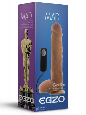 Вибратор EGZO Mad Oscar на присоске - 24 см