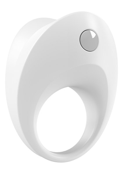 Эрекционное кольцо B10 с вибрацией, цвет: белый