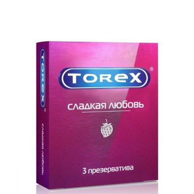 Презервативы Torex  Сладкая любовь  с ароматом клубники - 3 шт.