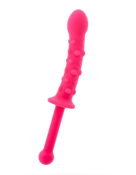 Анальный фаллоимитатор с длинной рукоятью, цвет: розовый