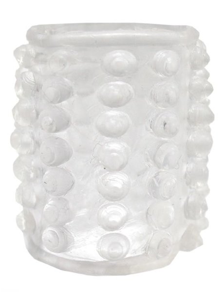 Сквозная насадка на фаллос с пупырышками - 4 см, цвет: прозрачный