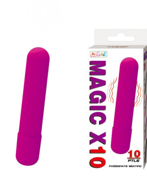Вытянутая вибропуля Baile Magic X10, цвет: фиолетовый - 10,2 см