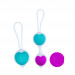 Набор из вагинальных шариков с сердечками Baile Pretty Love Kegel Ball, цвет: фиолетовый, голубой
