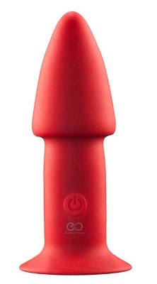 Конический анальный вибромассажер - 12,7 см, цвет: красный