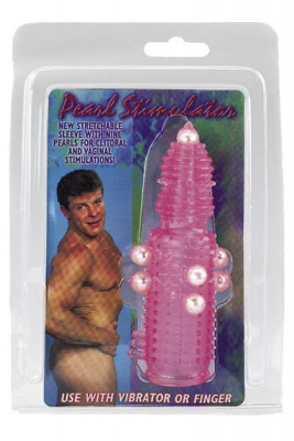 Насадка на пенис Pearl Stimulator, цвет: розовый - 11,5 см