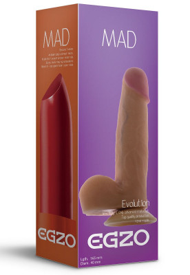 Фаллоимитатор EGZO Mad Lipstick с присоской, цвет: телесный - 16,5 см
