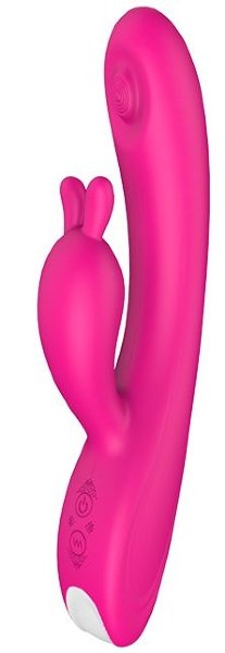 Вибромассажер-кролик TAPPING BUNNY - 21,3 см, цвет: ярко-розовый