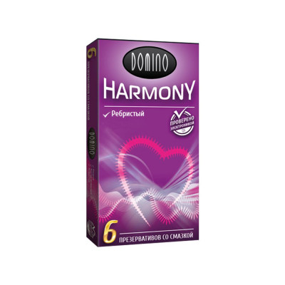Презервативы с ребрышками Domino Harmony - 6 шт.