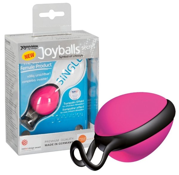 Вагинальный шарик Joyballs Secret Magenta-Black, цвет: розовый