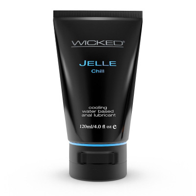 Анальный охлаждающий лубрикант Wicked Jelle Chill на водной основе - 120 мл.