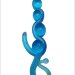 Голубая анальная цепочка из геля - 22 см.