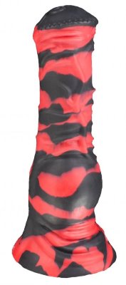 Фаллоимитатор Пони large - 26 см, цвет: красно-черный