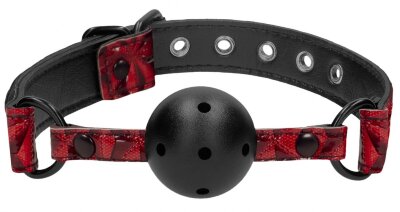 Кляп-шарик Breathable Luxury Ball Gag, цвет: черно-красный