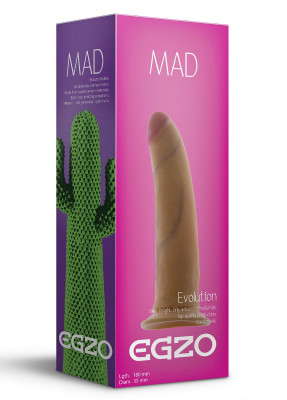 Фаллоимитатор EGZO Mad Cactus без мошонки, цвет: телесный - 18 см