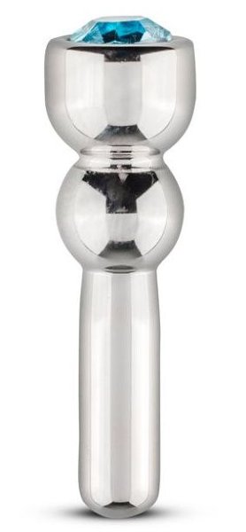 Уретральный стимулятор Sinner Penis Plug With Diamond - 5 см, цвет: серебристый