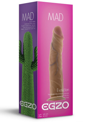 Фаллоимитатор EGZO Mad Cactus без мошонки - 20,5 см