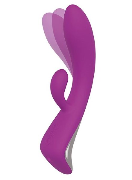 Вибратор с клиторальным отростком ROCKING BUNNY, цвет: фиолетовый