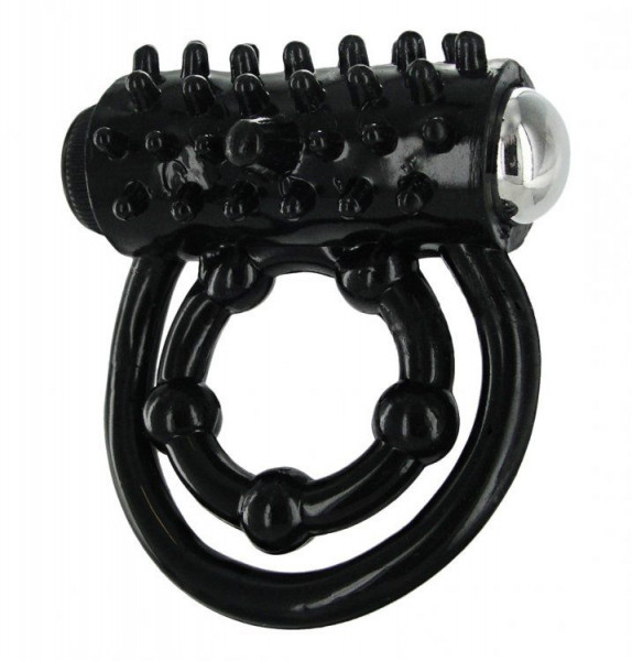 Эрекционное кольцо Trinity X с подхватом мошонки, цвет: черный