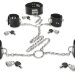 Набор для фиксации: наручники, оковы и ошейник, соединенные цепями и кольцами