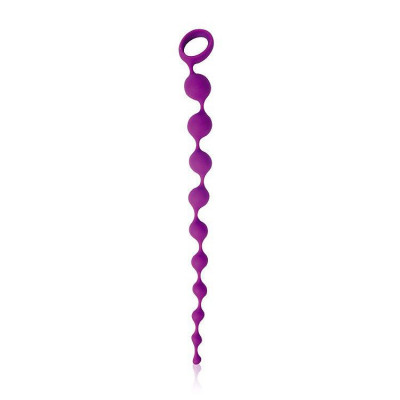 Фигурная анальная цепочка Cosmo, цвет: фиолетовый - 32 см