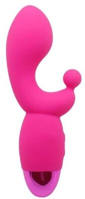 Вибратор INDULGENCE Rechargeable G Kiss - 16,5 см, цвет: розовый