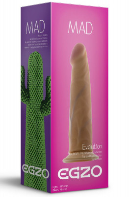 Фаллоимитатор EGZO Mad Cactus без мошонки, цвет: телесный - 18,5 см