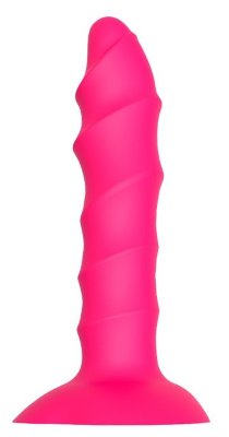 Ребристый анальный фаллоимитатор TWISTED PLUG - 14 см, цвет: розовый