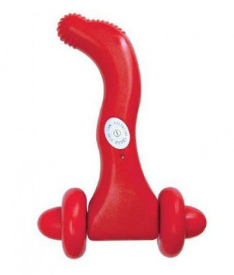 Водонепроницаемый вибромассажер Intimate Massage с колесиками, цвет: красный - 12,7 см