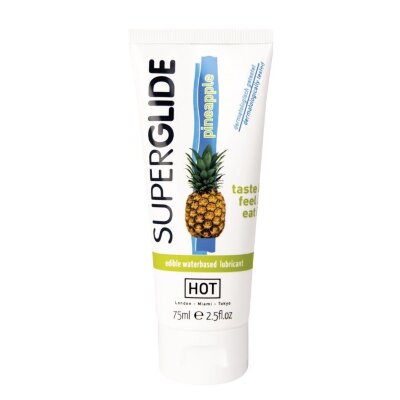 Гель-смазка Superglide Pineapple на водной основе с ароматом ананаса - 75 мл.