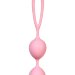 Силиконовые вагинальные шарики с ограничителем-петелькой, цвет: розовый