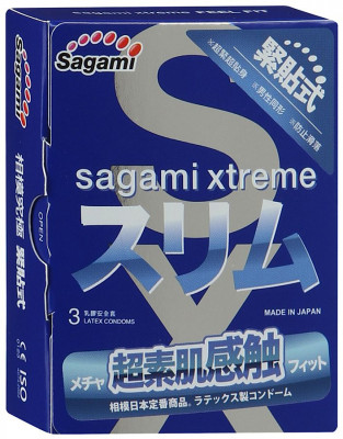 Презервативы Sagami Xtreme FEEL FIT 3D, цвет: розовый - 3 шт
