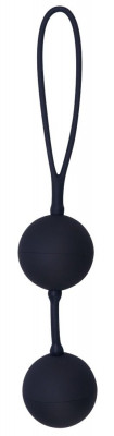 Вагинальные шарики Black Velvets Balls с петлей, цвет: черный