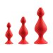 Набор из 3 анальных силиконовых втулок Menzstuff 3-Piece Anal Pawn Set, цвет: красный