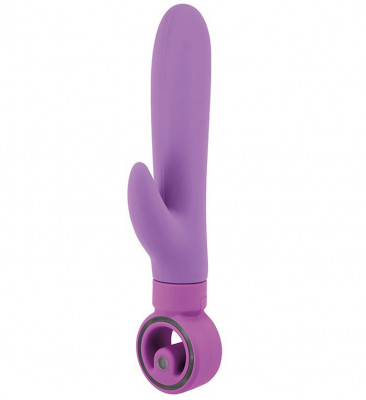 Вибратор Rolla Vibrating Axle с клиторальным отростком, цвет: фиолетовый - 23 см