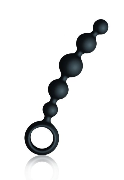 Анальная цепочка Joyballs Anal Wave, цвет: черный - 17,5 см