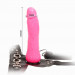 Женский страпон с вибрацией, цвет: розовый - 18,5 см