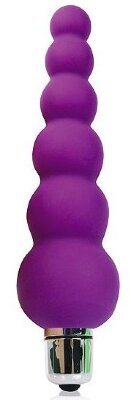 Анальный вибромассажер-елочка - 12 см, цвет: фиолетовый