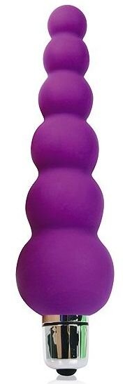 Анальный вибромассажер-елочка - 12 см, цвет: фиолетовый
