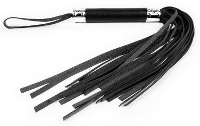 Многохвостая плеть с круглой ручкой - 44 см, цвет: черный