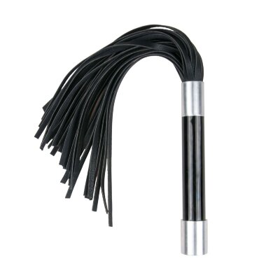 Плеть Easytoys Flogger With Metal Grip - 38 см, цвет: черный