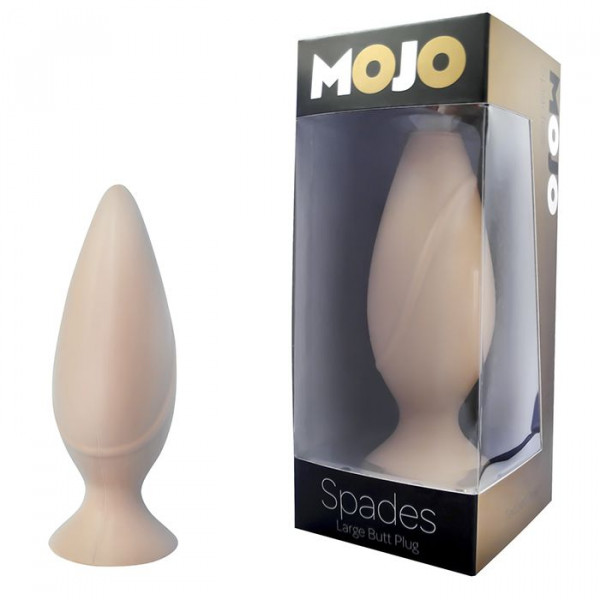 Анальная пробка Mojo Spades Large Butt Plug, цвет: телесный - 12 см