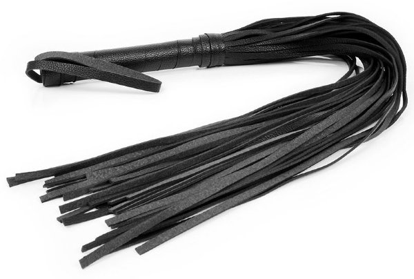 Многохвостая плетка с круглой ручкой - 63 см, цвет: черный